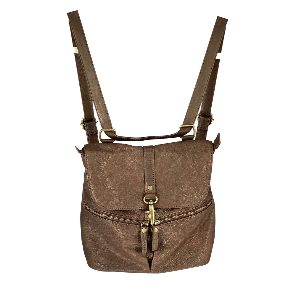 Fatface‎ Brown Leather 2 in 1 Backpack/Crossbody Shoulder Bag 100% Leather